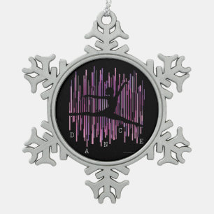 Line Dancer (v4) Snowflake Pewter Christmas Ornament