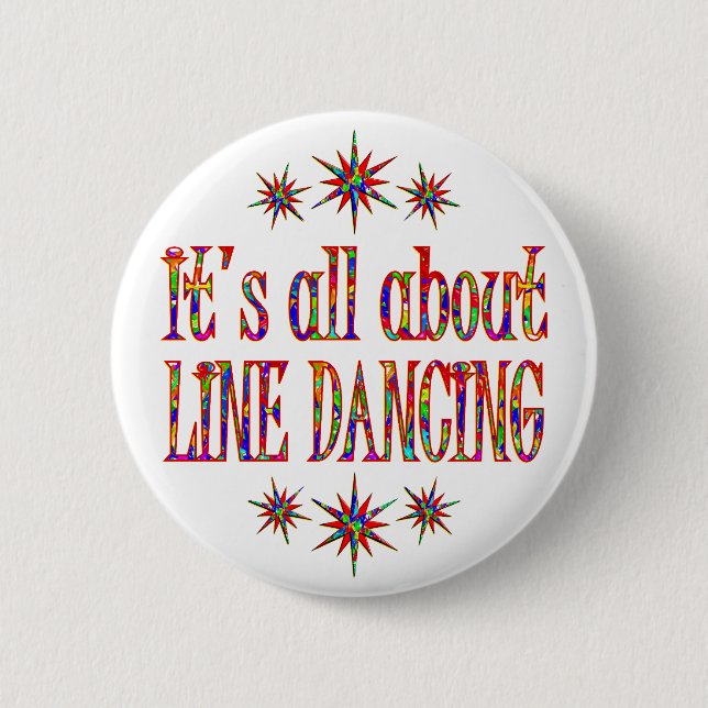 LINE DANCING 6 CM ROUND BADGE (Front)