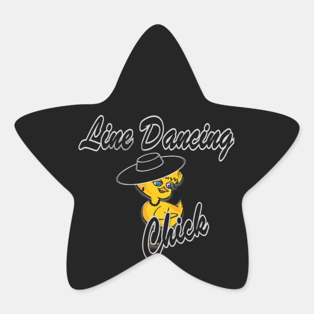 Line Dancing Chick #4 Star Sticker (Front)
