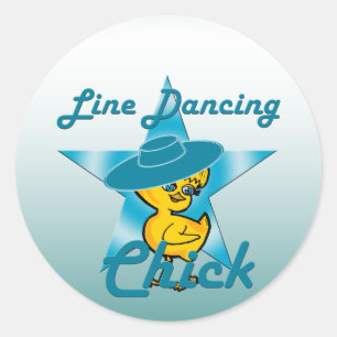 Line Dancing Chick #7 Classic Round Sticker
