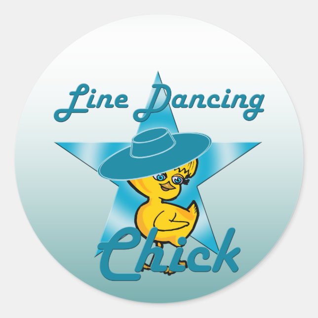 Line Dancing Chick #7 Classic Round Sticker (Front)