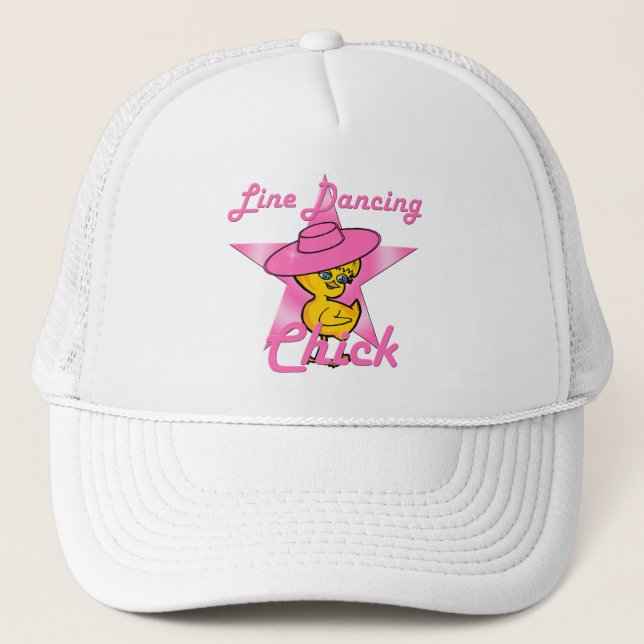 Line Dancing Chick #8 Trucker Hat (Front)