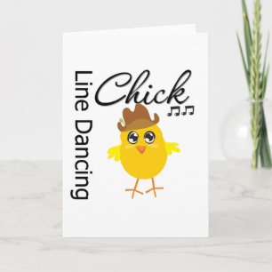 Line Dancing Chick Card