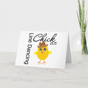Line Dancing Chick Card
