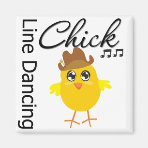 Line Dancing Chick Magnet
