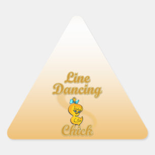 Line Dancing Chick Triangle Sticker