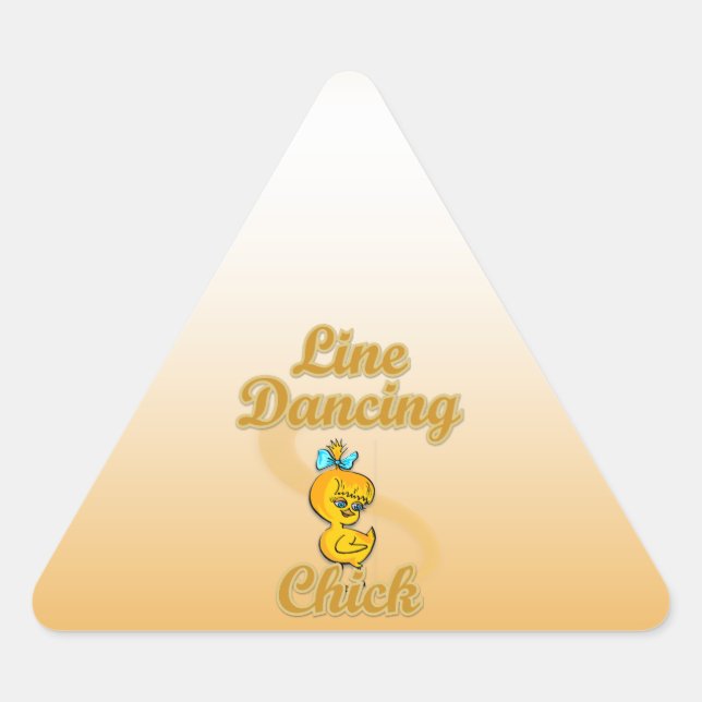 Line Dancing Chick Triangle Sticker (Front)