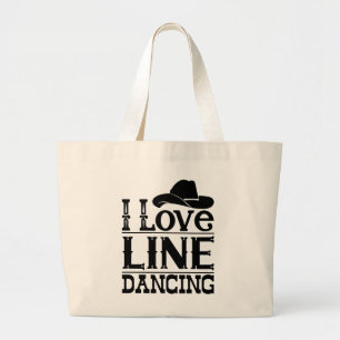 Line Dancing Cowboy Boots Cowgirl Country Music Large Tote Bag
