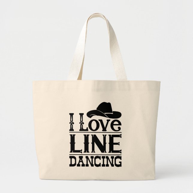 Line Dancing Cowboy Boots Cowgirl Country Music Large Tote Bag (Front)