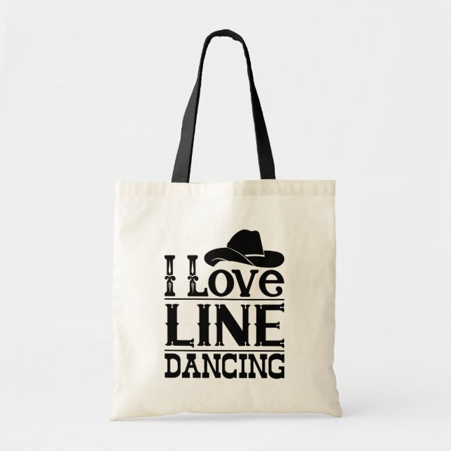 Line Dancing Cowboy Boots Cowgirl Country Music Tote Bag (Front)