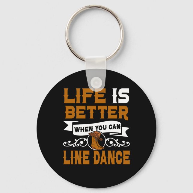 Line Dancing Dance Key Ring (Front)