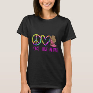 Line Dancing Dance Teacher Tie Dye Peace Love Line T-Shirt