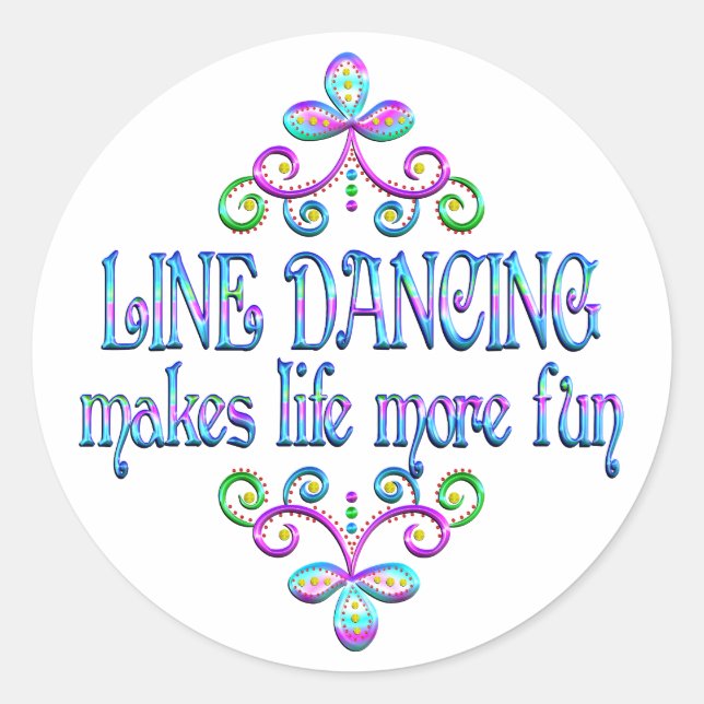 Line Dancing Fun Classic Round Sticker (Front)