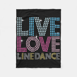 Line Dancing Funny Live Love Line Dance Dancer Gif Fleece Blanket
