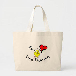 Line Dancing Gift Items - I Heart Line Dancing Large Tote Bag