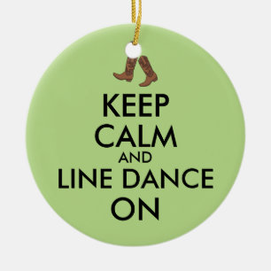 Line Dancing Gift Keep Calm Dancer Cowboy Boots Ceramic Ornament