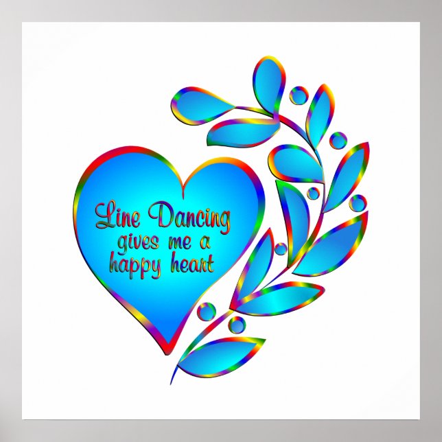 Line Dancing Happy Heart Poster (Front)