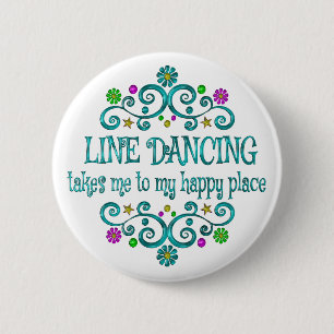 Line Dancing Happy Place 6 Cm Round Badge
