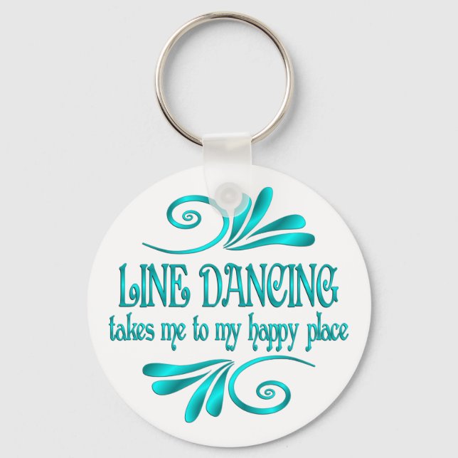 Line Dancing Happy Place Key Ring (Front)