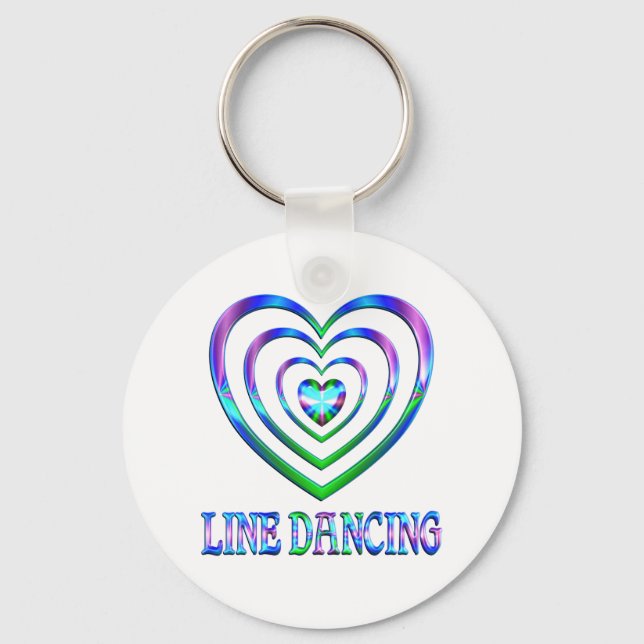 Line Dancing Hearts Key Ring (Front)