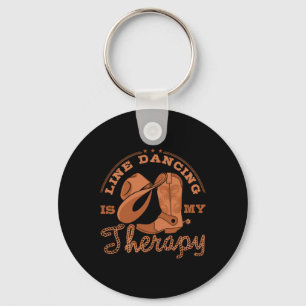 Line Dancing Is My Therapy Country Music Line Danc Key Ring