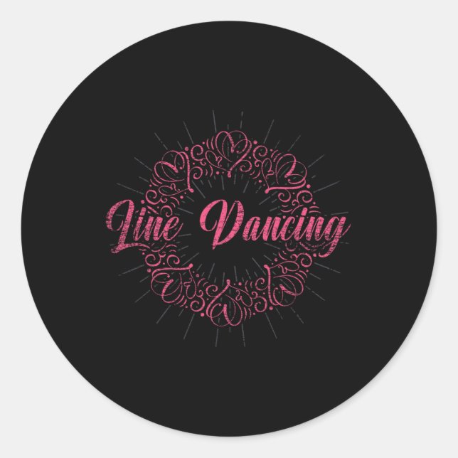 Line Dancing Line Dance 2  Classic Round Sticker (Front)