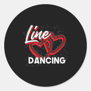 Line Dancing Lover Cowboy Valentines Day Gift Line Classic Round Sticker