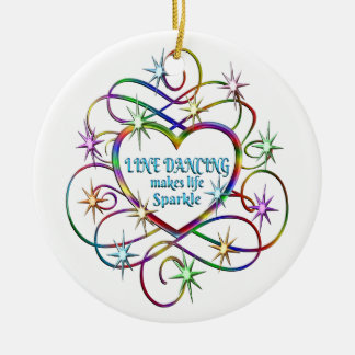 Line Dancing Makes Life Sparkle Ceramic Ornament
