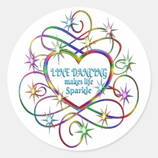 Line Dancing Makes Life Sparkle Classic Round Sticker