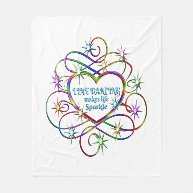Line Dancing Makes Life Sparkle Fleece Blanket (Front)