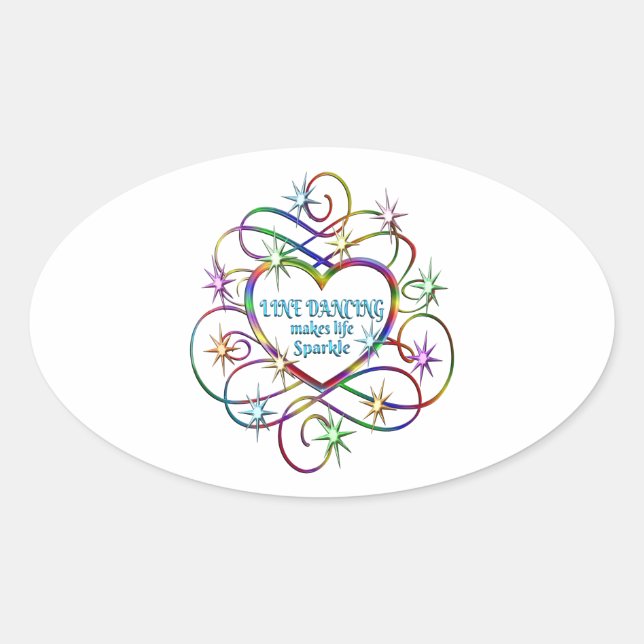 Line Dancing Makes Life Sparkle Oval Sticker (Front)