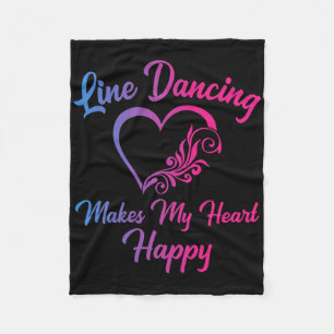 Line Dancing Makes My Heart Happy Country Dancer D Fleece Blanket