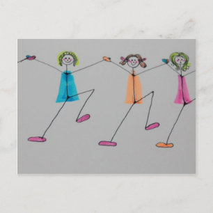 line dancing postcard