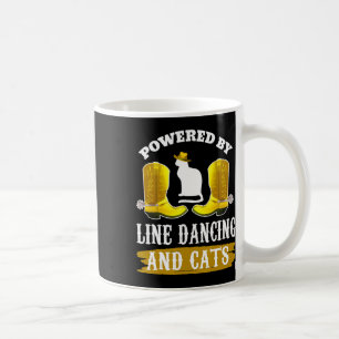 Line Dancing Shirt Funny Cat Lover Country Music L Coffee Mug