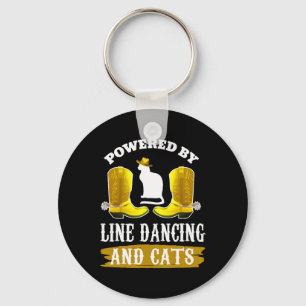Line Dancing Shirt Funny Cat Lover Country Music L Key Ring