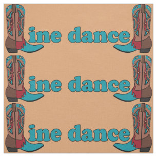 Line Dancing Western Cowboy Boots And Text Fabric