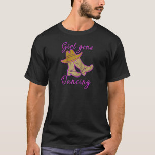 Line Dancing Women Cowgirl Yeehaw Line Dance Ragla T-Shirt