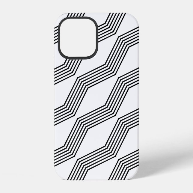 Line diagonal stripe angular iPhone case (Back)