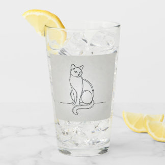 line drawing cat glass