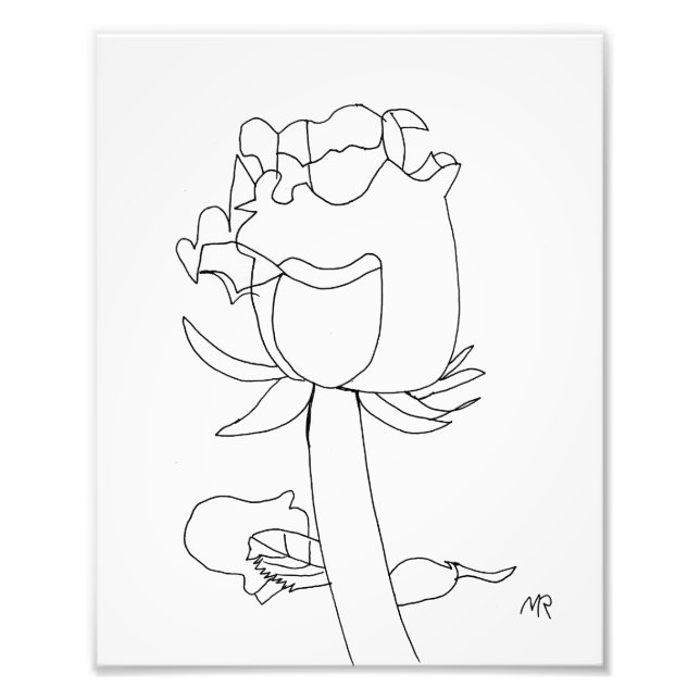 Line Drawing Flower Print (Front)