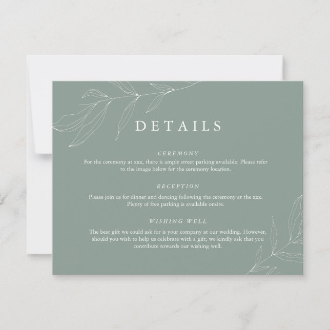 Line Drawing Foliage Sage Detail Enclosure Card (Front)