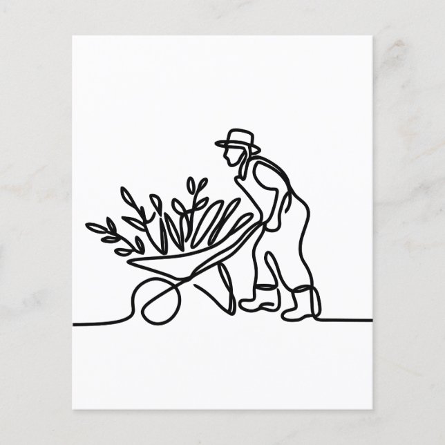 line drawing of a farmer or gardener (Front)