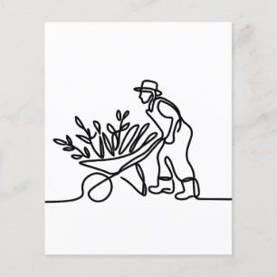 line drawing of a farmer or gardener