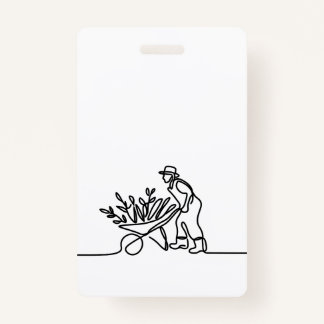 line drawing of a farmer or gardener ID badge
