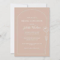 Line Drawing Rose Bridal Luncheon Invitation