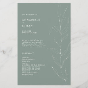 Line Drawing Sage Foliage Ceremony Program