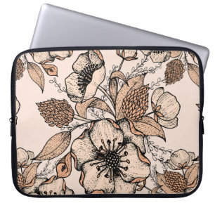 Line drawing seamless pattern. Light colours. Vint Laptop Sleeve