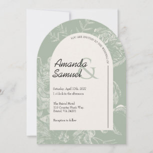 Line Drawn Arched Wedding Invitation