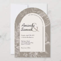 Line Drawn Arched Wedding Invitation