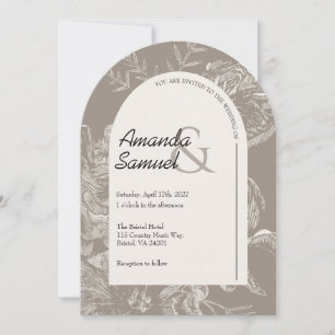 Line Drawn Arched Wedding Invitation